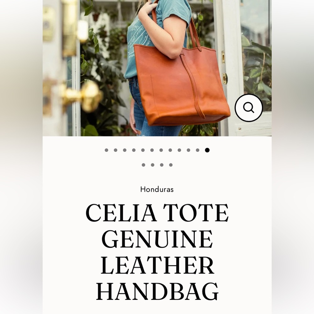 CELIA TOTE GENUINE LEATHER HANDBAG - Picture 2 of 16